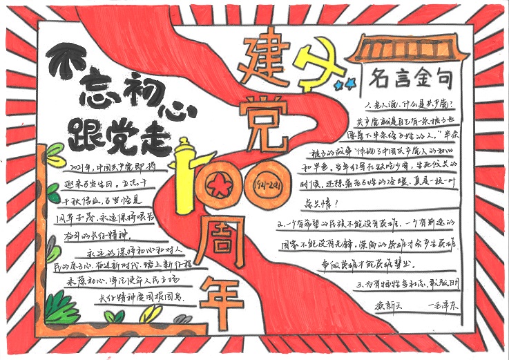 学习教育】电信学院学生党支部开展"学党史,知党恩,跟党走"手抄报活动
