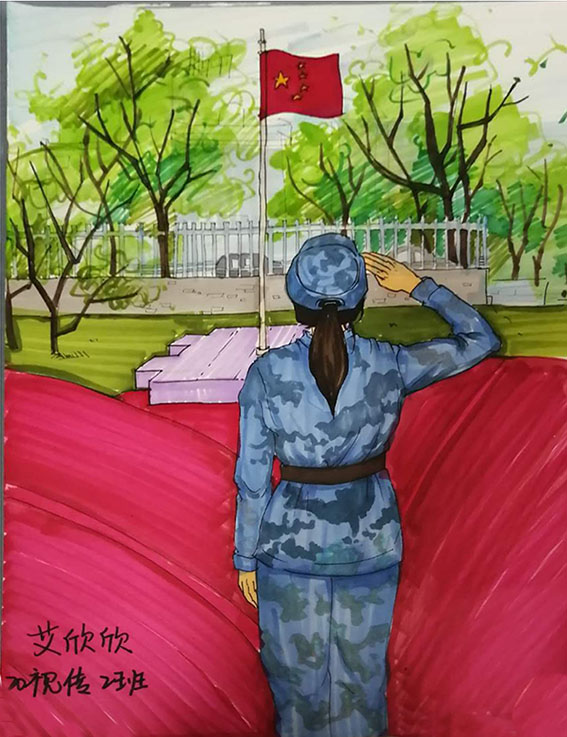 【军训直通车】艺术学院举办"我的军训和我"主题绘画