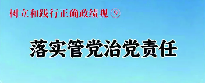 树立和践行正确政绩观⑨落实管党...