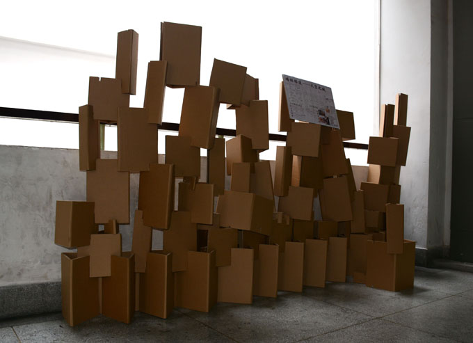 建规学院建造节进行时之纸板墙