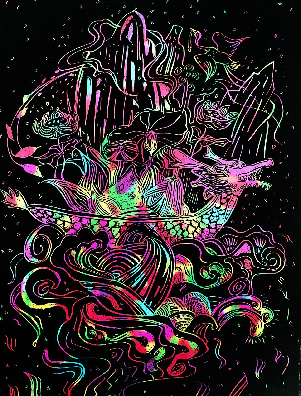 【走进传统节日】艺术学院开展“流光溢彩迎端午”主题刮画活动